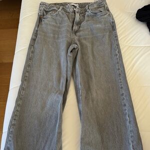 Zara grey wide leg flare Jean